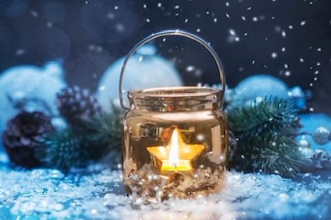 Holiday Candle in Lantern