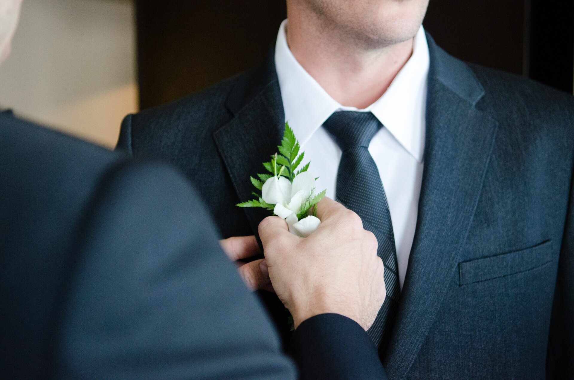 Groom getting ready